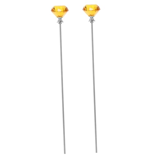 TOGEVAL 2 Stück Metall Gartenstecker mit Kristallspitze und Langem Gewindebolzen Stabile Stilvolle Pflanzstützen für Topfpflanzen Blumengärten und Außenbereich Dekorative Zauberstab-deko von TOGEVAL
