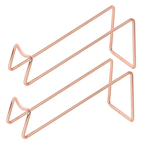 TOGEVAL 2 Stück Metall Weinflaschenhalter Stilvolle Tischdekoration für Whisky und Rotwein Kleiner Weinregal aus Metall Roségold für Küche und Bar von TOGEVAL