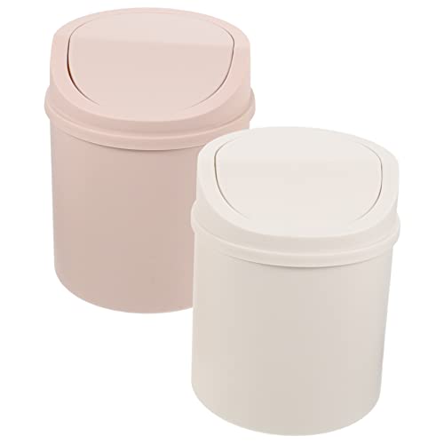 TOGEVAL 2 Stück Mülleimer Mit Deckel Tisch Mülleimer Mülleimer Küchen Mülleimer Büro Mülleimer Kleiner Schreibtisch Mülleimer Multifunktions Schreibtisch Mülleimer Müllcontainer Kleiner von TOGEVAL