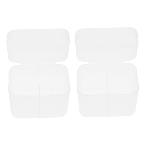 TOGEVAL 2 Stück Nagelkunst Aufbewahrungsbox Transparent mit Deckel Großer Nagelpflege Organizer für Wattepads Schmuck Kosmetik und Kleine Accessoires Stapelbarer Cotton Pad Behälter für von TOGEVAL