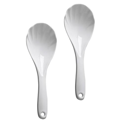 TOGEVAL 2 Stück Reislöffel für Reiskocher Verschleißfester Antihaftbeschichteter Reisspatel mit Ergonomischem Griff Praktisch für Küche und Bequemes Einschenken von Reis von TOGEVAL