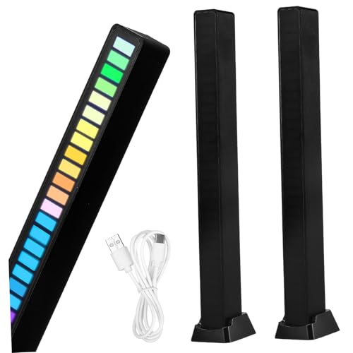 TOGEVAL 2 Stück Rgb Rhythmus Lichtleisten Wiederaufladbare LED Ambientebeleuchtung mit Integriertem Mikrofon Musikaktivierte Lichtbalken für Schlafzimmer Party und Gaming Leds USB Schwarz TOGEVAL 2 Stück Rgb Rhythmus Lichtleisten Wiederaufladbare LED Ambientebeleuchtung mit Integriertem Mikrofon Musikaktivierte Lichtbalken für Schlafzimmer Party und Gaming Leds USB Schwarz von TOGEVAL