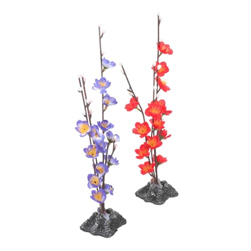 TOGEVAL 2 Stück Sashimi Teller Deko aus Langlebigem Resin Wiederverwendbare Sichere Blumenornamente in Rot und Dekorative Akzente für Sushi und Kalte Speisen für Restaurant und Zuhause von TOGEVAL