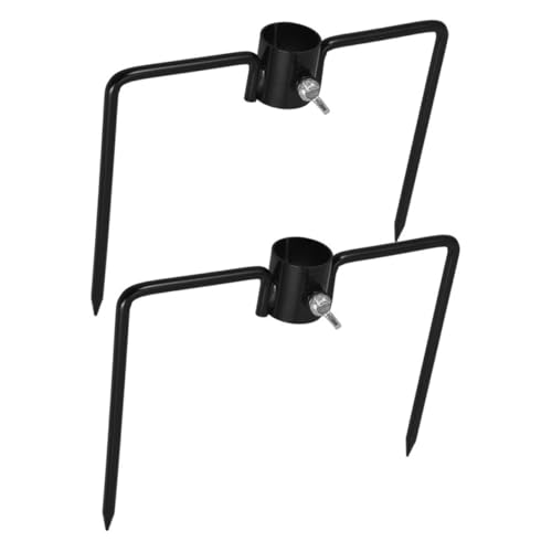 TOGEVAL 2 Stück Schwerlast Eisen Erdspiess Gartenfahnenhalter Passend Rohrdurchmesser Multifunktionaler Ständer für Sonnenschirme Gartenbeleuchtung Außenbereich von TOGEVAL