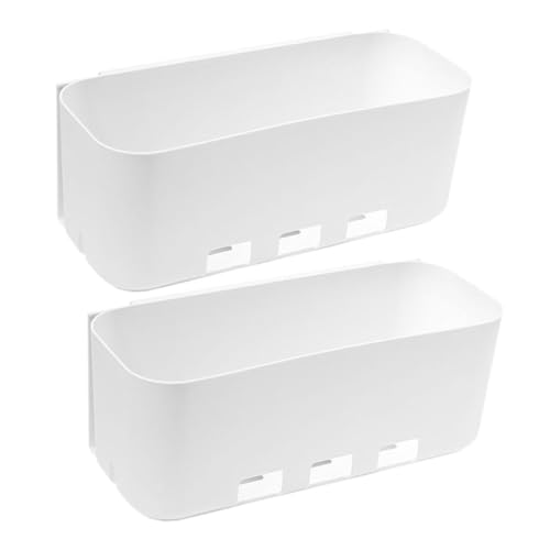 TOGEVAL 2 Stück Selbstklebender Wandhalter Aufbewahrungsbox ohne Bohren aus Hochwertigem Hoher Tragfähigkeit Vielseitiger Organizer für Küche Bad unter Schrank und Waschbecken von TOGEVAL