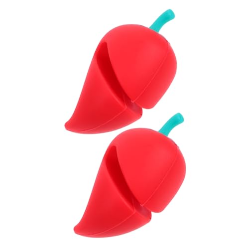 TOGEVAL 2 Stück Silikon Topfdeckel Halter in Pfefferform Hitzebeständig Auslaufsicher Lebensmittelecht Spülmaschinengeeignet Dampfablass Stopper für Kochtöpfe Küchenhelfer Rot TOGEVAL 2 Stück Silikon Topfdeckel Halter in Pfefferform Hitzebeständig Auslaufsicher Lebensmittelecht Spülmaschinengeeignet Dampfablass Stopper für Kochtöpfe Küchenhelfer Rot von TOGEVAL