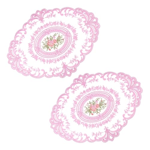 TOGEVAL 2 Stück Teiliges Besticktes Spitzen Tischset Leichte Lilafarbene Tischmatten Dekorative Platzsets für Hochzeit Party Langlebiges Milchsilkematerial TOGEVAL 2 Stück Teiliges Besticktes Spitzen Tischset Leichte Lilafarbene Tischmatten Dekorative Platzsets für Hochzeit Party Langlebiges Milchsilkematerial von TOGEVAL