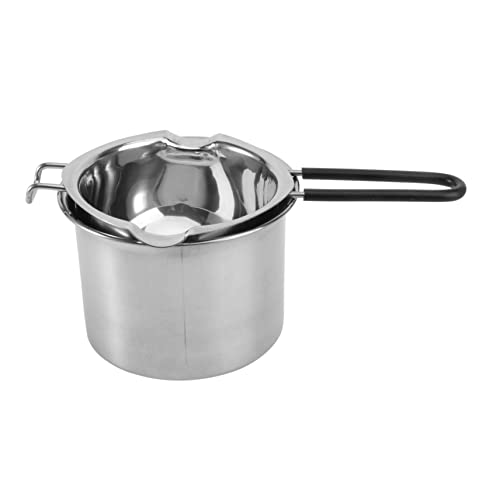 TOGEVAL 2 Stück Teiliges Edelstahl Schmelzschüssel Butter Schokolade Schmelztopf mit Silikongriff Kompakt Robust Spülmaschinengeeignet für Küche Restaurant Backen und Wasserbad von TOGEVAL