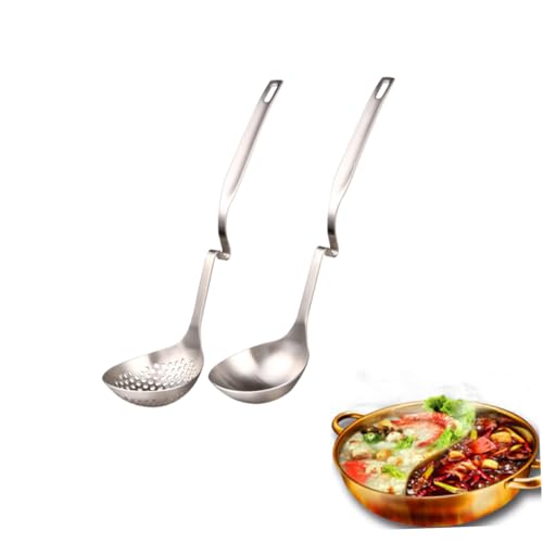 TOGEVAL 2 Stück Teiliges Edelstahl Suppenkellen Set mit Langem Griff Suppenkelle und Sieblöffel Spülmaschinenfest Hitzebeständig für Hotpot und Buffet Servieren TOGEVAL 2 Stück Teiliges Edelstahl Suppenkellen Set mit Langem Griff Suppenkelle und Sieblöffel Spülmaschinenfest Hitzebeständig für Hotpot und Buffet Servieren von TOGEVAL