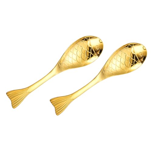 TOGEVAL 2 Stück Teiliges Große Goldfarbene Fischlöffel aus Edelstahl Robust und Spiegelglatt Vielseitig Einsetzbar als Rührlöffel und Küchenbesteck für Kaffee Suppe und Desserts TOGEVAL 2 Stück Teiliges Große Goldfarbene Fischlöffel aus Edelstahl Robust und Spiegelglatt Vielseitig Einsetzbar als Rührlöffel und Küchenbesteck für Kaffee Suppe und Desserts von TOGEVAL