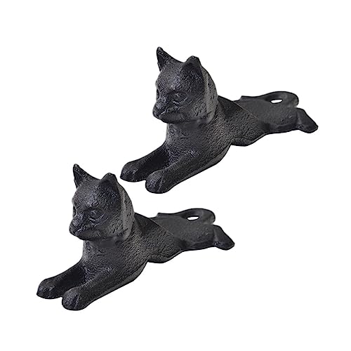 TOGEVAL 2 Stück Teiliges Gusseisen Türstopper Katzenform Winddicht Kollisions Türkeil mit Rutschfestem Boden für Standardisierte Türen Robuste Türhalterung und Stilvolle Vintage von TOGEVAL