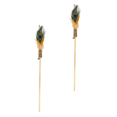 TOGEVAL 2 Stück Teiliges Katzenspielzeug mit Natürlichen Pfauenfedern Langlebige Holzstangen Interaktives Pet Catcher Bewegung und Natürlichem Jagdinstinkt für Katzen TOGEVAL 2 Stück Teiliges Katzenspielzeug mit Natürlichen Pfauenfedern Langlebige Holzstangen Interaktives Pet Catcher Bewegung und Natürlichem Jagdinstinkt für Katzen von TOGEVAL