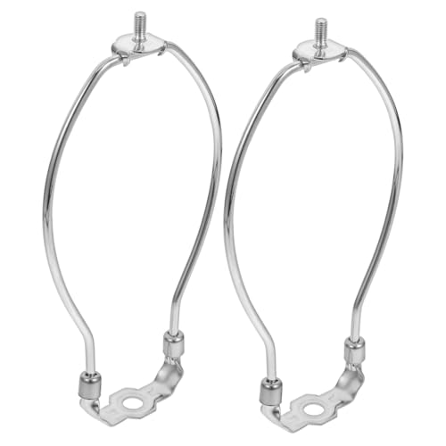 TOGEVAL 2 Stück Teiliges Lampen Harfen Verchromt Verstellbare Lampenschirm Halterung aus Metall für Tisch Stehlampen Abnehmbarer Lampenschirm Halter Stilvolles DIY Beleuchtungszubehör von TOGEVAL