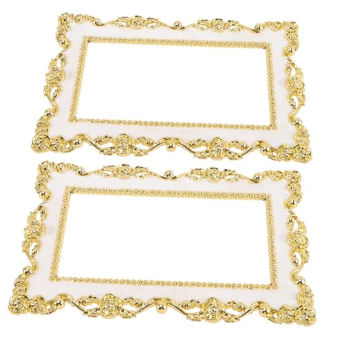 TOGEVAL 2 Stück Teiliges Lichtschalter Schutzcover aus Kunststoff Dekorative Schalterabdeckung Weiße Wandplatte mit Goldfarbenem Rand Einfache Anbringung Stilvolle Adornment für von TOGEVAL