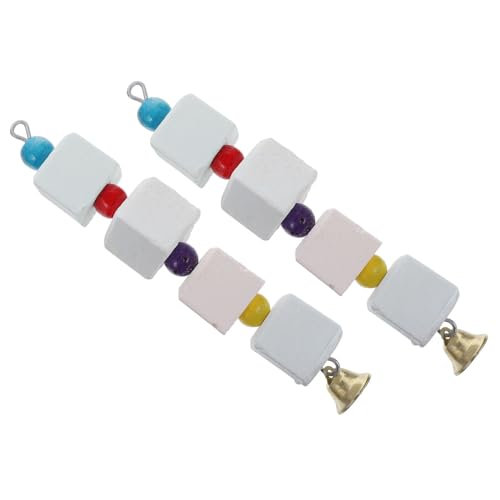 TOGEVAL 2 Stück Teiliges Papageien kauspielzeug aus Bunten Mineralsteinen Stressreduzierend und Spielerisch Geeignet für Käfige Fördert Zahnpflege und Beschäftigung von Zufällige Farbe von TOGEVAL