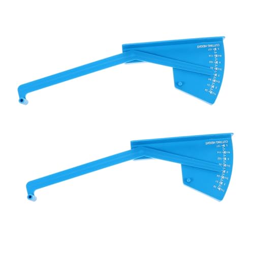 TOGEVAL 2 Stück Teiliges Rasenmäher einstellmaß Digitales Tiefenmessgerät Robustes Flaches Deck nivellierlineal für Präzise Wiederholbare Höhenmessung Tragbar und Strapazierfähig Blau von TOGEVAL