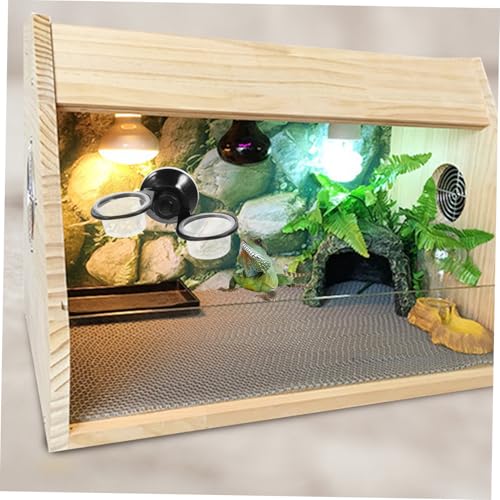 TOGEVAL 2 Stück Teiliges Reptilien Hängendes Futternapf Multifunktionale Wasserschale mit Stabiler Halterung Praktische Futter Trinkschale für Gecko Echse Schildkröte und Weitere von TOGEVAL