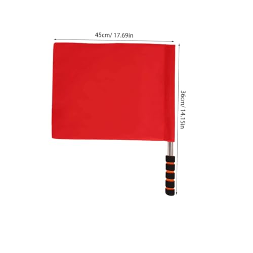 TOGEVAL 2 Stück Teiliges Schiedsrichter Edelstahlstiel und Schwammgriff Leuchtend Rote Signalfahnen für Fußballspiele Ergonomisch Leicht für Schulsport und Sportveranstaltungen von TOGEVAL