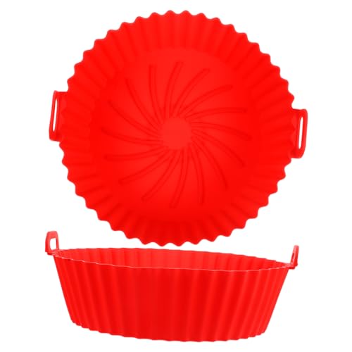 TOGEVAL 2 Stück Teiliges Silikon Air Fryer Töpfe Wiederverwendbare Antihaftbeschichtete Backform mit Hitzebeständigem Silikonliner Vielseitig Einsetzbar für Heißluftfritteusen und von TOGEVAL