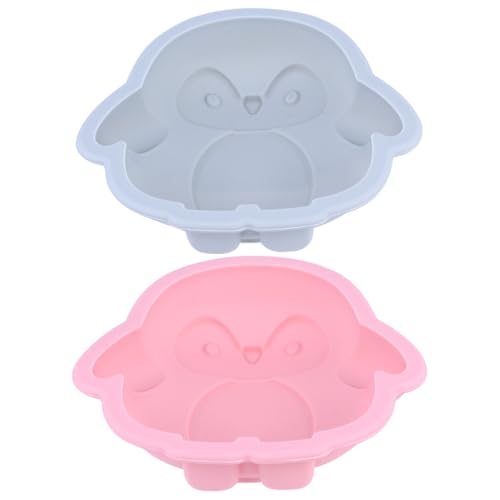 TOGEVAL 2 Stück Teiliges Silikon Backform Pinguin form Cartoon Kuchenform Lebensmittelecht Hitze Kältebeständig Antihaftbeschichtet Einfache Reinigung für Kuchen und Zufällige Farbe von TOGEVAL