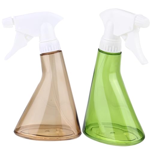 TOGEVAL 2 Stück Teiliges Sprühflaschen aus Kunststoff Nachfüllbare Wasserzerstäuber mit Feinem Nebel Leichte Transparente Blumensprüher in Bernstein und Klargrün für Pflanzenpflege und von TOGEVAL