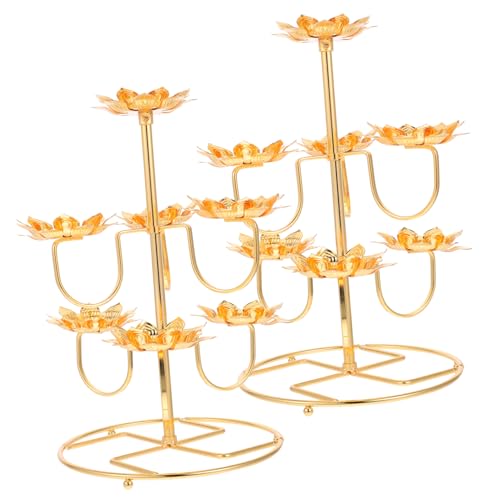 TOGEVAL 2 Stück Vintage Lotus Kerzenhalter aus Dekorativer Teelichthalter für Tisch Leicht und Robust Geeignet für Teelichter Duftkerzen und Kleine Stumpenkerzen Edle Handwerkskunst für von TOGEVAL