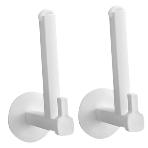 TOGEVAL 2 Stück Wandhaken Wandhalter Förmig aus Sicherem Material Selbstklebend Praktischer Haken für Kleidung Handtücher und Router Platzsparend für Wohnzimmer und Büro von TOGEVAL