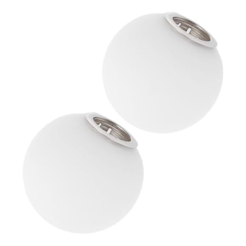 TOGEVAL 2 Stück Weiße Glas Lampenschirme Gewinde Opal Kugel Ersatz Lampenabdeckung Dekorativ für Wohnzimmer Schlafzimmer Tischlampe von TOGEVAL