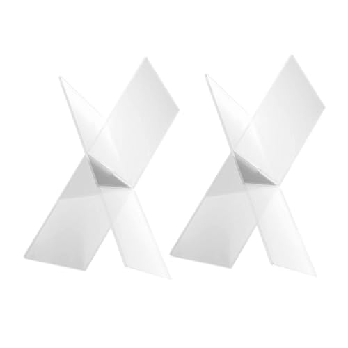 TOGEVAL 2 Stück X förmige Klare Buchstützen Transparent Leseständer Buchhalter für Bücherregal und Schreibtisch Abnehmbar Platzsparend zum Lesen und Präsentieren von Büchern von TOGEVAL
