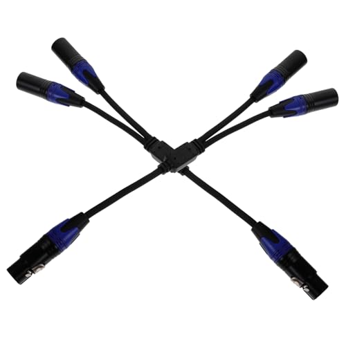 TOGEVAL 2 Stück Xlr Splitter Kabel Male zu Female Pin Xlr Audio Kabel für Mikrofone und Aufnahmegeräte Langlebig mit Geflochtenem Gehäuse und Hochwertigem von TOGEVAL