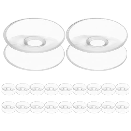 TOGEVAL 20 Stück Doppelseitige Saugnäpfe Starke Haftkraft PVC Sauger für Glas Fenster Tischplatte Bad und Küche Schadenfreie Entfernung ohne Bohren Stabiler Halt Glatten Oberflächen von TOGEVAL