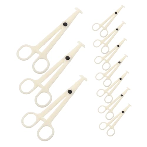 TOGEVAL 20 Stück Teiliges Einweg Piercingzangen Runde Offene Dreiecksklemme Schlitzausgestattete Nabelzange Hautfreundlich Präzise Tattoo und Piercingwerkzeuge für Hygienische Anwendungen von TOGEVAL