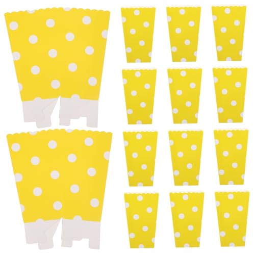 TOGEVAL 24 Stück Teiliges Papier Popcorn Boxen mit Süßem Retro Punkte Design Kleine Snackboxen für Party Filmabend und Pommes Lebensmittelecht als Party Popcorn Behälter und Süßigkeiten von TOGEVAL