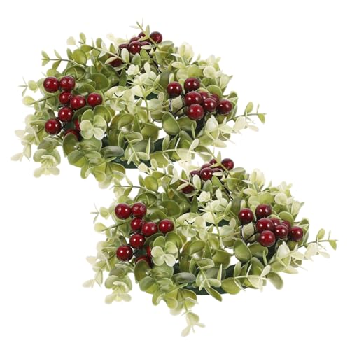 TOGEVAL 2stücke Kerzenringe Für Partykranz Hängekranz Aus Künstlichen Pflanzen Und Blumen Weihnachtskranzgirlande Mit Beeren Kerzenkranz Für Tischdeko TOGEVAL 2stücke Kerzenringe Für Partykranz Hängekranz Aus Künstlichen Pflanzen Und Blumen Weihnachtskranzgirlande Mit Beeren Kerzenkranz Für Tischdeko von TOGEVAL