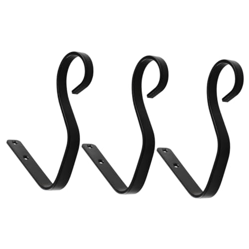 TOGEVAL 3 Stück Eisen Wandhaken Rustikaler Stil Pflanzenhalter Laternenhalter Stabil für Garten Vogelhäuschen Windspiel und Dekoration von TOGEVAL