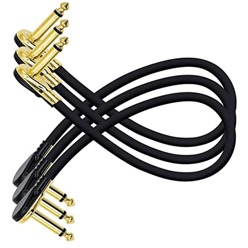 TOGEVAL 3 Stück Flache Patchkabel für Gitarre Professionelle Effektkabel für Musikinstrumente Goldstecker Lärmschutz für Gitarrenpedale und Bassgeräte TOGEVAL 3 Stück Flache Patchkabel für Gitarre Professionelle Effektkabel für Musikinstrumente Goldstecker Lärmschutz für Gitarrenpedale und Bassgeräte von TOGEVAL
