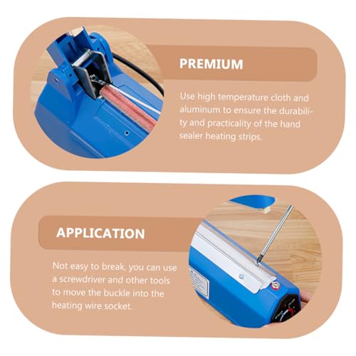 TOGEVAL 3 Stück Heizelemente für Handversiegler Aluminium Hochtemperaturstoff Schnelle Hitzeentwicklung Langlebige Ersatzstreifen für Versiegelungsmaschinen von TOGEVAL