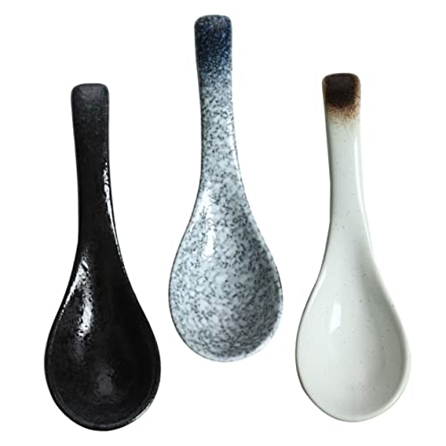 TOGEVAL 3 Stück Keramik Suppenlöffel Japanischer Stil Kurzgriff Große Asiatische Esslöffel für Suppe Brei Retro Küchenlöffel Bpa frei Hitzebeständig TOGEVAL 3 Stück Keramik Suppenlöffel Japanischer Stil Kurzgriff Große Asiatische Esslöffel für Suppe Brei Retro Küchenlöffel Bpa frei Hitzebeständig von TOGEVAL