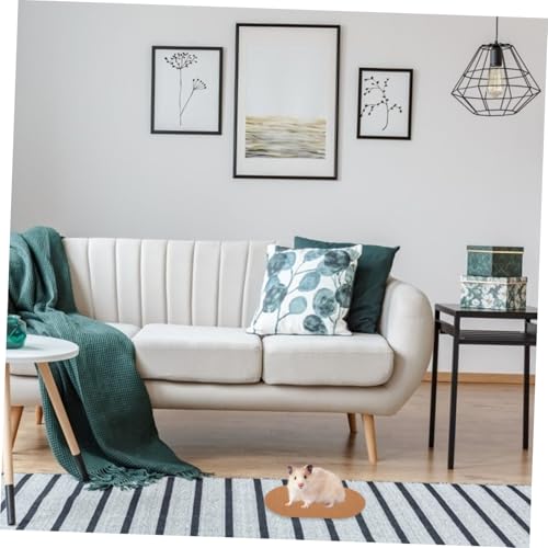 TOGEVAL 3 Stück Runde Korkmatten für Hamster Laufrad rutschfeste Unterlage Dicke Schutzpads für Kleintierkäfig Leise Laufmatte für Hamster und Kleine Haustiere von TOGEVAL