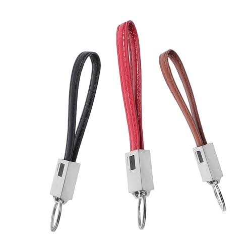 TOGEVAL 3 Stück Teiliges PU Leder Keyring Datenkabel mit Type C Schnellladekabel und Datenübertragung Langlebig und Kompakt Kompatibel mit Type C Geräten Wie Note in Schwarz Braun und Rot TOGEVAL 3 Stück Teiliges PU Leder Keyring Datenkabel mit Type C Schnellladekabel und Datenübertragung Langlebig und Kompakt Kompatibel mit Type C Geräten Wie Note in Schwarz Braun und Rot von TOGEVAL