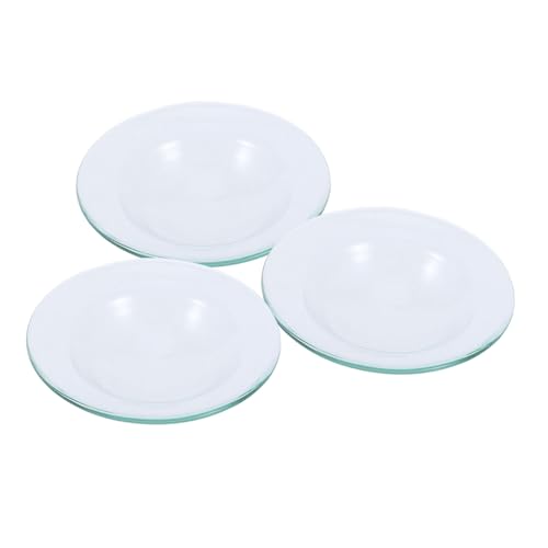 TOGEVAL 3 Stück Teiliges Rundes Glas Wachswärmer Ersatzschälchen Hitzebeständig für Aromalampen Duftwachs Kerzenwärmer Praktisches Duftöl Wärmer Geschirr Transparent von TOGEVAL