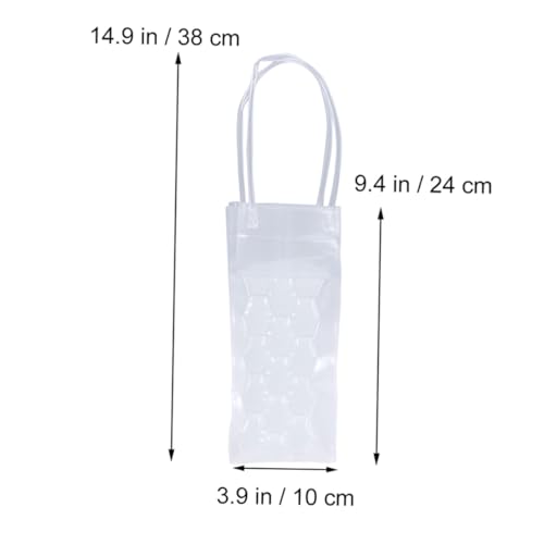 TOGEVAL 3 Stück Teiliges Weinkühltasche aus Umweltfreundlichem PVC Doppelseitiger Gel Weinflaschenkühler Wiederverwendbar Leicht Passend für Gartenpartys Picknick und Camping in Weiß Grün von TOGEVAL