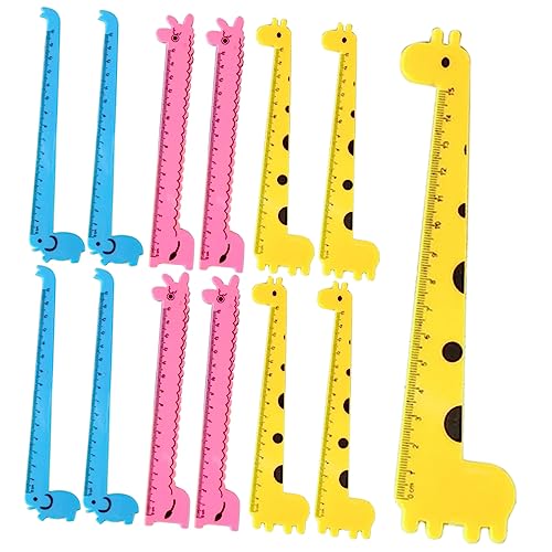 TOGEVAL 30stücke Giraffen-Design Lineal Tragbare Gerade Messlineale Aus Hochwertigem Kunststoff Für Schüler Geeignet Für Schule Kreative Projekte von TOGEVAL