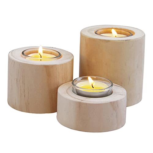 TOGEVAL 3Stücke Teiliges Holzkerzenhalter Rustikale Tischdeko für Romantische Anlässe Stabiler Kerzenständer aus Hochwertigem Holz für Teelichter und Stumpenkerzen TOGEVAL 3Stücke Teiliges Holzkerzenhalter Rustikale Tischdeko für Romantische Anlässe Stabiler Kerzenständer aus Hochwertigem Holz für Teelichter und Stumpenkerzen von TOGEVAL