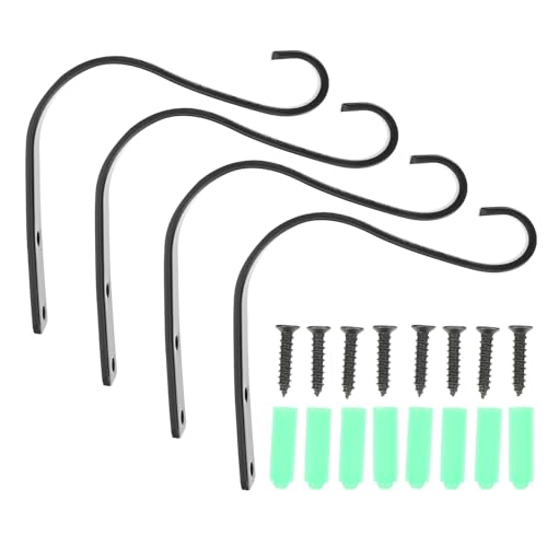 TOGEVAL 4 Sätze Wandhalter Blumenampelhalter aus Eisen Pflanzkorb Haken mit Schrauben Rustikaler Vintage Stil für Balkon Garten Terrasse und Innenbereich Langlebig und Einfach zu von TOGEVAL