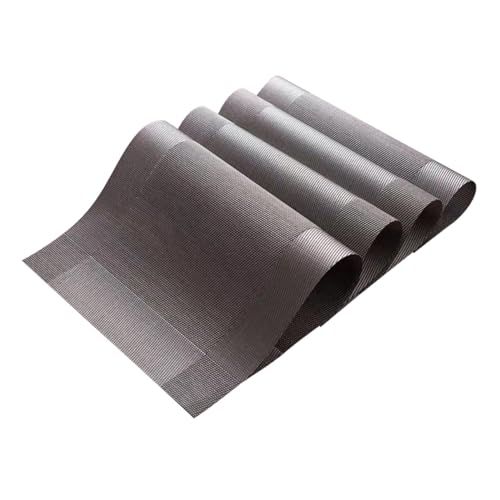 TOGEVAL 4 Stck Teiliges Tischset aus Silberfarbenem Hitzebeständigem PVC mit Rutschfesten Platzsets und Untersetzern für Schutz vor Hitze und Kratzern Wasserabweisend und Leicht zu von TOGEVAL