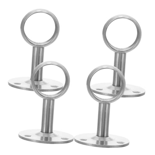 TOGEVAL 4 Stück Edelstahl Gardinenstangenhalterung Wandhalter Duschvorhang Kleiderstange Rundrohr Halterung Rostfrei Langlebig Einfache Montage für Schrank Badstangen von TOGEVAL