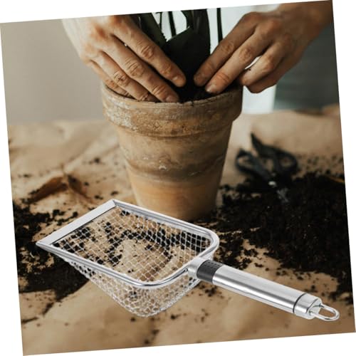 TOGEVAL 4 Stück Gartensieb Edelstahl Kompostsieb mit Ergonomischem Griff Maschen Langlebig Verschleißfest Vielseitig für Erde Sand Steine und Kompostfilterung von TOGEVAL