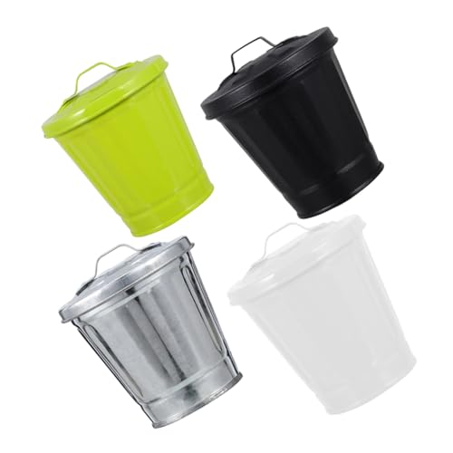 TOGEVAL 4 Stück Mini Tischmülleimer Metall Abfalleimer für Büro Schlafzimmer Pflanzen Stifte Multifunktionale Mini Mülleimer Schwarz Grün Natur Weiß TOGEVAL 4 Stück Mini Tischmülleimer Metall Abfalleimer für Büro Schlafzimmer Pflanzen Stifte Multifunktionale Mini Mülleimer Schwarz Grün Natur Weiß von TOGEVAL