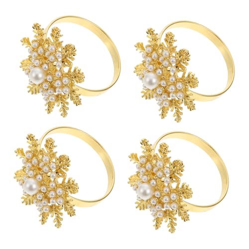 TOGEVAL 4 Stück Serviettenschnalle Halter Ringe Weihnachtsdekorationen Danksagung Weihnachtsprüfungsgeschirr Serviettenverschlüsse Tischdekorationen Weihnachtsschmuck Legierung Golden von TOGEVAL